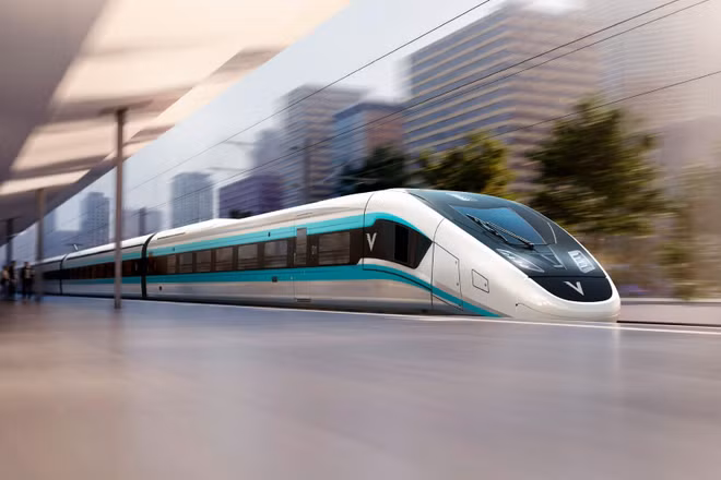 Hình ảnh minh họa thiết kế tàu tốc độ cao của VinSpeed. (Ảnh: Siemens)