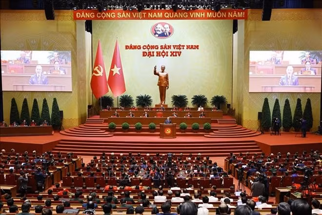 Phiên bế mạc Đại hội XIV của Đảng. Ảnh: TTXVN