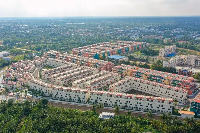 Dự án Khu dân cư Phước Thọ (Vĩnh Long) do T&T Group đầu tư nhìn từ trên cao