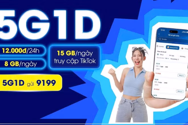 Gói cước 5G "quốc dân" cho nhu cầu sử dụng data ngắn ngày.