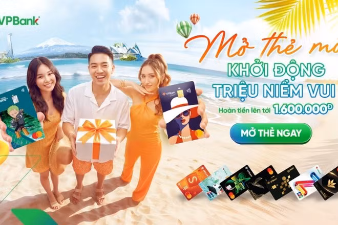 Chương trình ưu đãi “Mở thẻ mới – Khởi động triệu niềm vui” áp dụng từ nay đến cuối tháng 7/2026. (Ảnh: VPBank)
