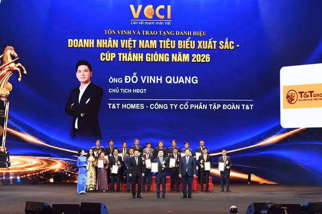 Phó Chủ tịch T&T Group Đỗ Vinh Quang được vinh danh Doanh nhân Việt Nam tiêu biểu - Cúp Thánh Gióng 2026