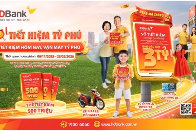 Tiết kiệm-Sinh lời-Cơ hội trở thành “tỷ phú” cùng HDBank.