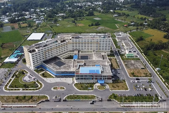 Bệnh viện đa khoa Trà Vinh, phường Nguyệt Hóa, tỉnh Vĩnh Long, nơi xảy ra vụ nổ.