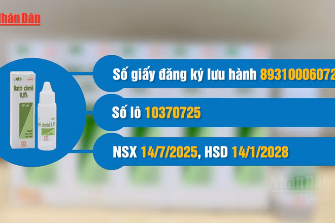 [Video] Thu hồi toàn quốc lô thuốc nhỏ mắt Natri clorid 0,9% không đạt chất lượng