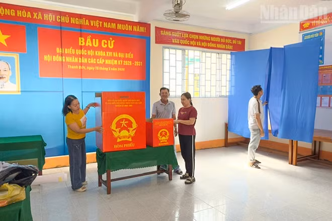 Công tác chuẩn bị thùng phiếu đã sẵn sàng. 