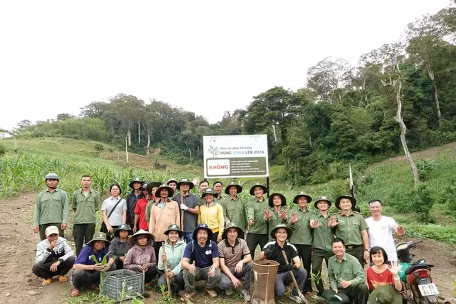 Chương trình “Rừng Xanh Lên 2026 - Phủ xanh Đại ngàn" được triển khai tại xã Krong, tỉnh Gia Lai. Ảnh: PanNature. 