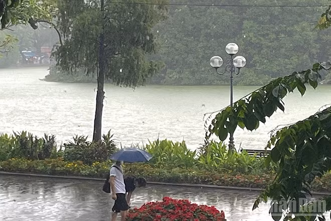 Dự báo khu vực Hà Nội đêm 18/10 và sáng 19/10 có mưa, mưa rào rải rác và có dông. (Ảnh minh họa: Đ.T)