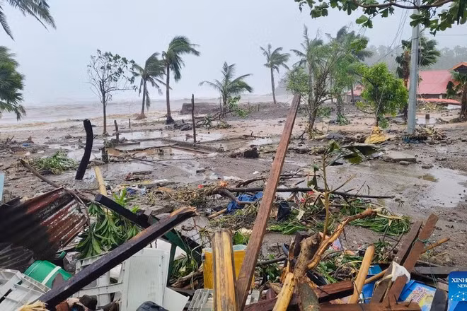 Một khu vực ở tỉnh Catanduanes, Philippines, chịu ảnh hưởng của bão Fung-Wong vào ngày 9/11.