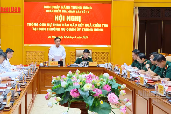 [Video] Đoàn kiểm tra, giám sát số 12 làm việc với Ban Thường vụ Quân ủy Trung ương