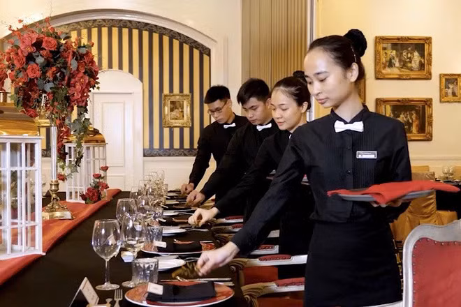 Giờ học thực hành tại Trường cao đẳng quản trị khách sạn quốc tế Imperial. (Ảnh: Nhà trường cung cấp)
