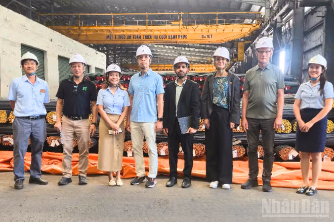 Cục Đổi mới sáng tạo, Chuyển đổi xanh và Khuyến công, Bộ Công thương cùng đối tác Đan Mạch khảo sát thực tế doanh nghiệp tại Cần Thơ.