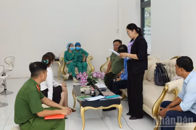 Đoàn kiểm tra liên ngành của thành phố Cần Thơ kiểm tra cơ sở Nha khoa quốc tế Tuệ Minh.