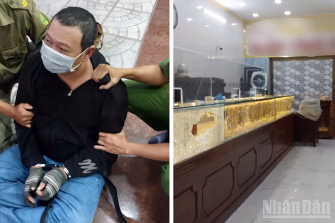 Đối tượng bị khống chế tại hiện trường.