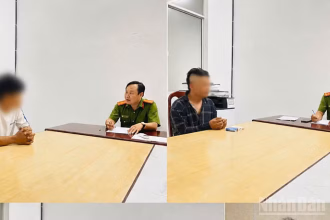 Lực lượng Công an phường Thốt Nốt làm việc với các đối tượng liên quan vụ việc tổ chức, sử dụng trái phép chất ma túy được phát hiện qua công tác tuần tra trên địa bàn.