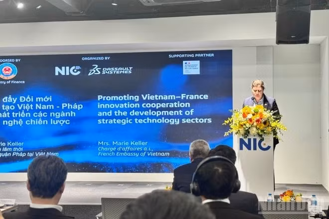 Hội thảo chuyên đề về Nghị quyết 57-NQ/TW với chủ đề “Từ nền tảng bản sao số đến phát triển các ngành công nghệ chiến lược” do Bộ Tài chính giao Trung tâm Đổi mới sáng tạo Quốc gia (NIC) tổ chức. (Ảnh: HNV)