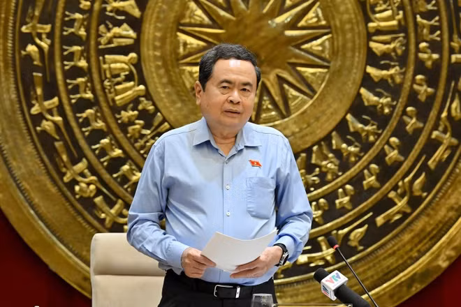 Chủ tịch Quốc hội Trần Thanh Mẫn phát biểu chỉ đạo tại cuộc làm việc.