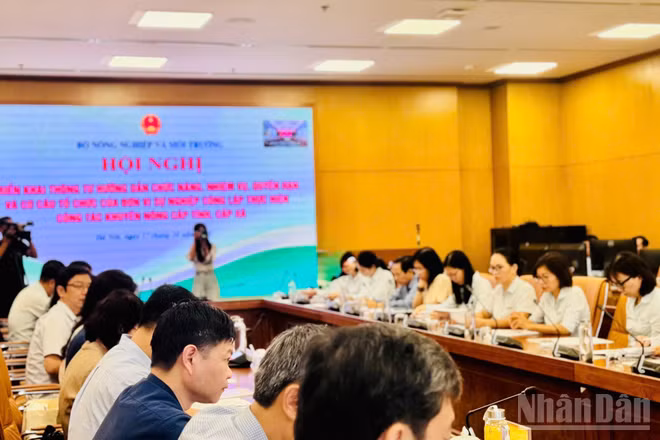 Điểm cầu chính của hội nghị tại trụ sở Bộ Nông nghiệp và Môi trường ở Hà Nội. (Ảnh: HNV)