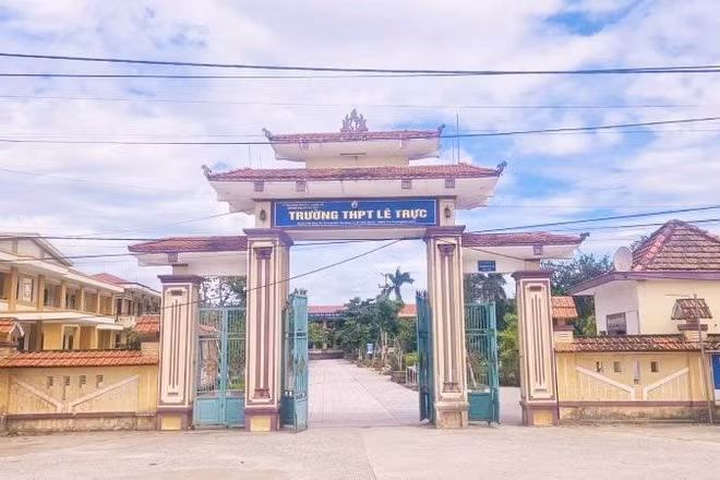 Trường trung học phổ thông Lê Trực-nơi xảy ra sai phạm trong kỳ thi tốt nghiệp trung học phổ thông năm 2026. (Ảnh: BT)