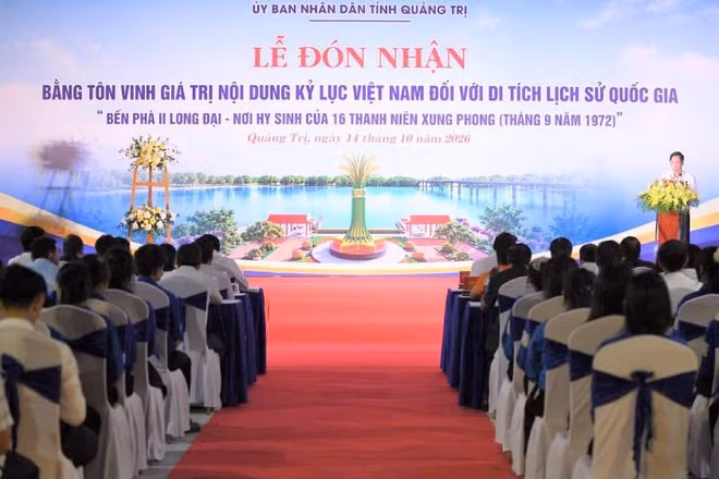 Tỉnh Quảng Trị tổ chức lễ đón nhận bằng tôn vinh giá trị nội dung kỷ lục Việt Nam đối với Di tích lịch sử quốc gia Bến phà II Long Đại. (Ảnh: HG)