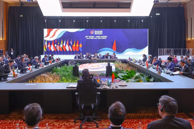 Quang cảnh Hội nghị Cấp cao ASEAN-Trung Quốc lần thứ 28. (Ảnh: VGP/Nhật Bắc)