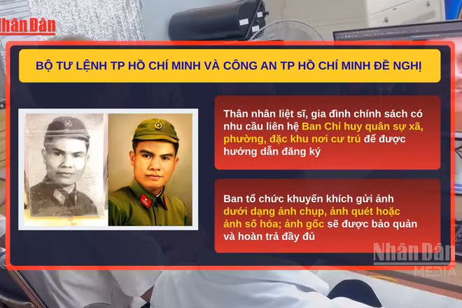 [Video] TP Hồ Chí Minh phục dựng miễn phí ảnh liệt sĩ tặng thân nhân và gia đình chính sách