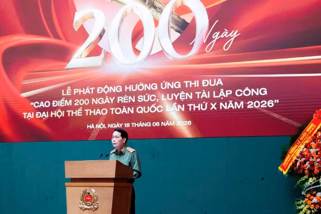 Lễ phát động hưởng ứng thi đua "Cao điểm 200 ngày rèn sức, luyện tài lập công tại Đại hội Thể thao toàn quốc lần thứ X năm 2026” của Thể thao Công an nhân dân.