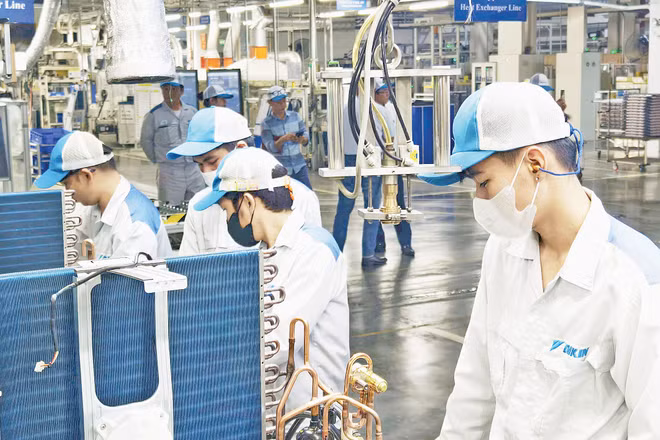 Một phân xưởng sản xuất ở Công ty cổ phần Daikin Air Conditioning Việt Nam, chi nhánh tỉnh Bắc Ninh. (Ảnh: nhandan.vn)
