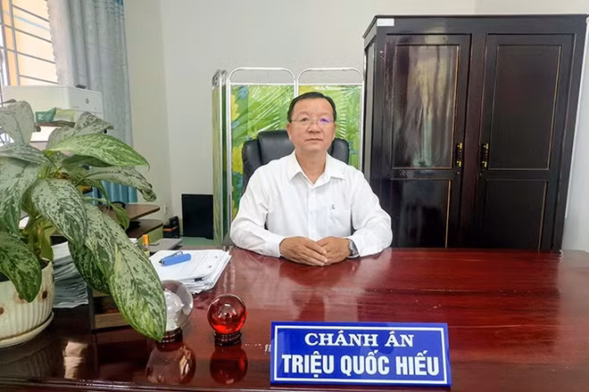 Chánh án Tòa án nhân dân khu vực 4, tỉnh Vĩnh Long Triệu Quốc Hiếu. (Ảnh: BÁ DŨNG)