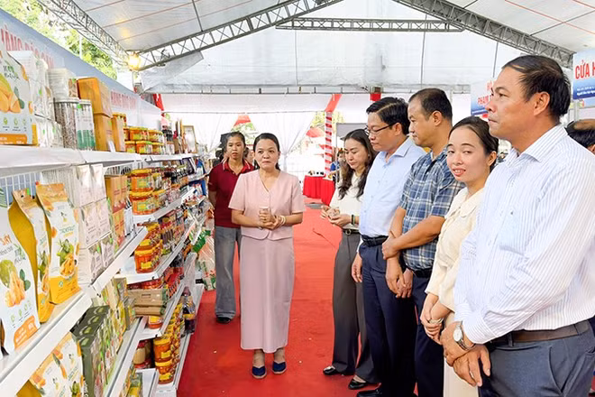 Trưng bày sản phẩm OCOP. 