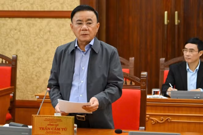 Đồng chí Trần Cẩm Tú, Ủy viên Bộ Chính trị, Thường trực Ban Bí thư. (Ảnh: THỦY NGUYÊN)