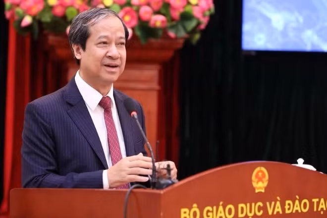 Bộ trưởng Giáo dục và Đào tạo Nguyễn Kim Sơn phát biểu. 