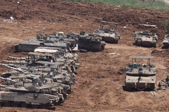 Binh sĩ Israel được triển khai gần biên giới với Liban. (Ảnh: THX/TTXVN phát)