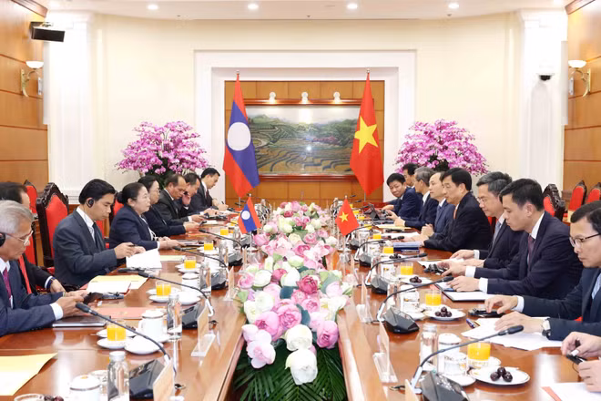 Quang cảnh hội đàm. (Ảnh: TTXVN)