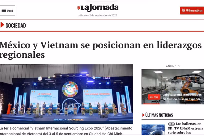 Ảnh chụp màn hình bài báo trên tờ La Jornada.