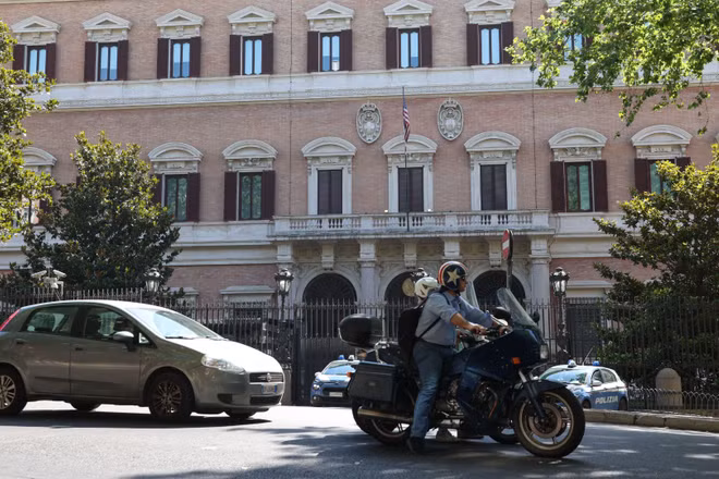Đại sứ quán Mỹ ở Rome, Italia nơi diễn ra vòng đàm phán giữa Israel và Liban ngày 15/7/2026. Ảnh: THX/TTXVN phát