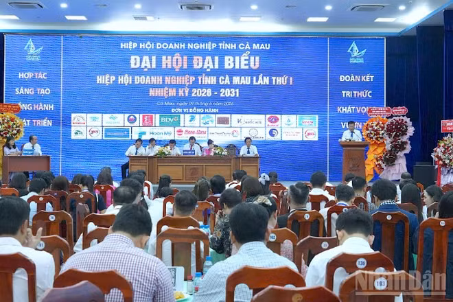 Quang cảnh phiên khai mạc Đại hội đại biểu Hiệp hội doanh nghiệp tỉnh Cà Mau nhiệm kỳ 2026-2031.