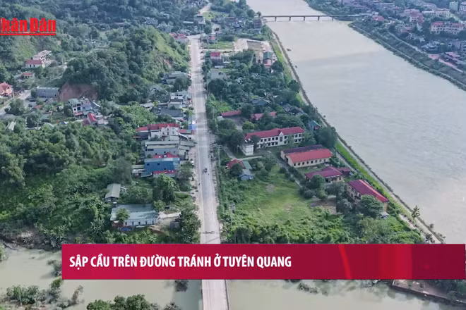 [Video] Sập cầu trên đường tránh ở Tuyên Quang