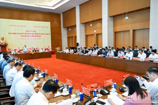 Hội nghị Ban Thường vụ Đảng ủy Quốc hội và Ban Thường vụ Đảng ủy Chính phủ chuẩn bị Kỳ họp thứ 10