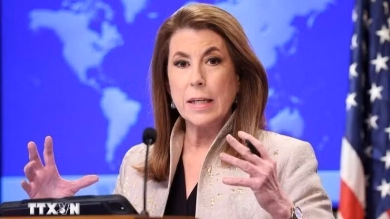 Người phát ngôn Bộ Ngoại giao Mỹ Tammy Bruce. (Ảnh: IRNA/TTXVN)