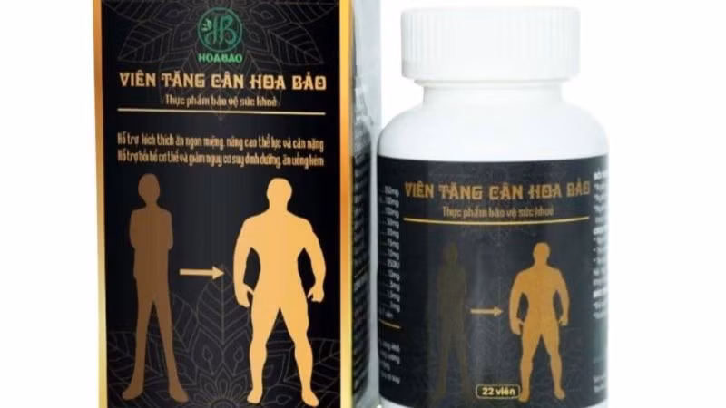 Thực phẩm bảo vệ sức khỏe Viên tăng cân Hoa Bảo vừa bị Cục An toàn thực phẩm thu hồi hiệu lực Giấy tiếp nhận đăng ký bản công bố sản phẩm. (Ảnh chụp màn hình)