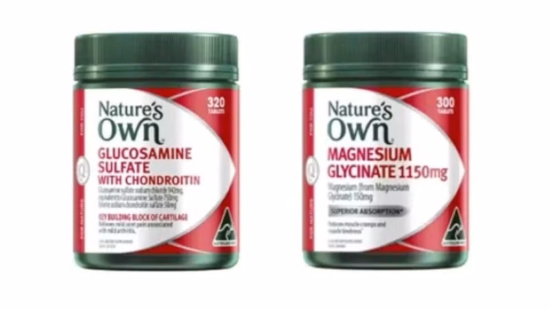 Hai sản phẩm thực phẩm chức năng phổ biến của Nature’s Own bị thu hồi. (Ảnh: TGA)