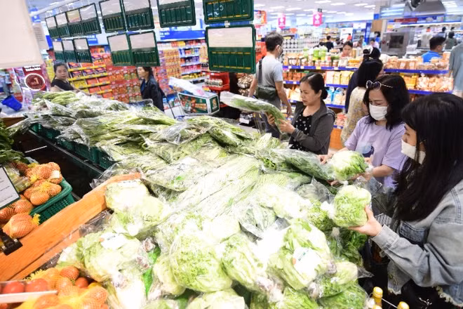 Các loại rau, củ, quả vẫn được các siêu thị bán với giá rẻ và có khuyến mãi so với giá thị trường.