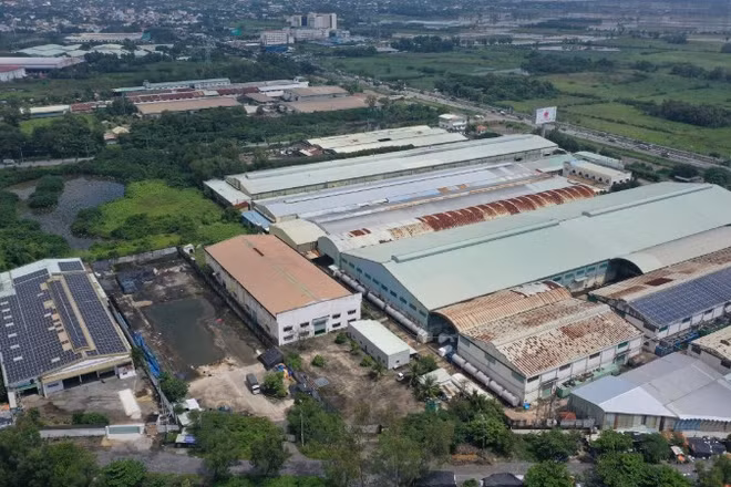 Khu công nghiệp Tân Phú Trung (huyện Củ Chi cũ) nhìn từ trên cao. (Ảnh minh họa, THẾ ANH)