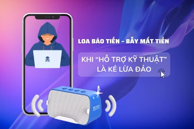 “Loa báo tiền – bẫy mất tiền: Khi “hỗ trợ kỹ thuật” là kẻ lừa đảo.