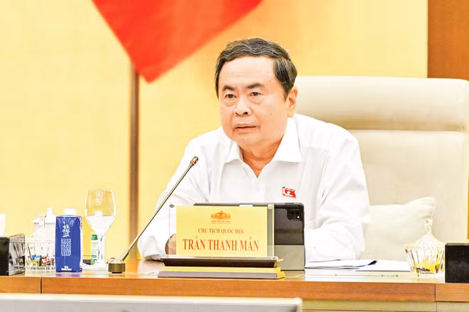 Chủ tịch Quốc hội Trần Thanh Mẫn phát biểu tại Phiên họp thứ 5 của Ủy ban Thường vụ Quốc hội. (Ảnh: THỦY NGUYÊN)