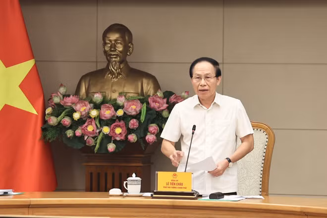 Phó Thủ tướng Lê Tiến Châu chủ trì cuộc họp. (Ảnh: chinhphu.vn)