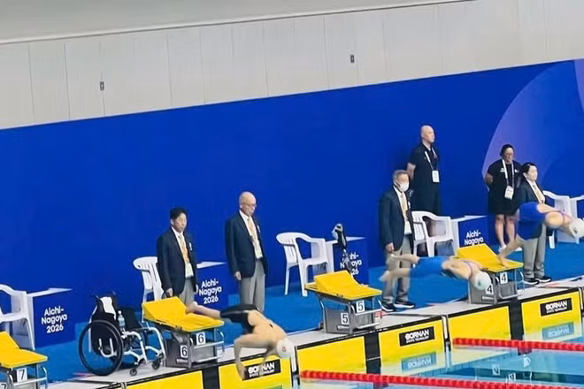 Các nội dung chung kết môn bơi tại Asian Para Games 5, đội tuyển bơi người khuyết tật Việt Nam có 3 vận động viên tranh tài. (Ảnh: HOÀI THU)