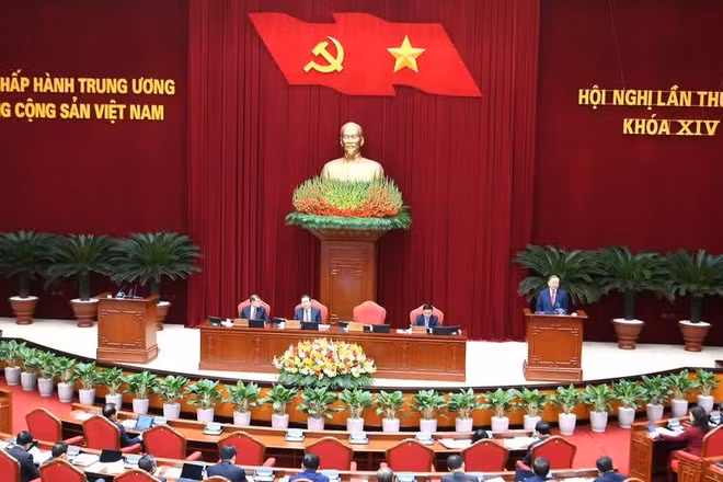Hội nghị lần thứ 2 Ban Chấp hành Trung ương Đảng khóa XIV. (Ảnh: ĐĂNG KHOA)