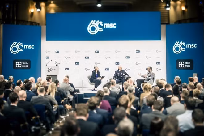 Hội nghị An ninh Munich 2024 khai mạc tại khách sạn Bayerischer Hof. (Nguồn: Mạng xã hội X)